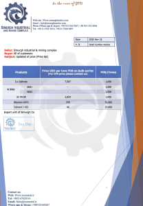 Al, Zn, Cu, Bitumen, Cement